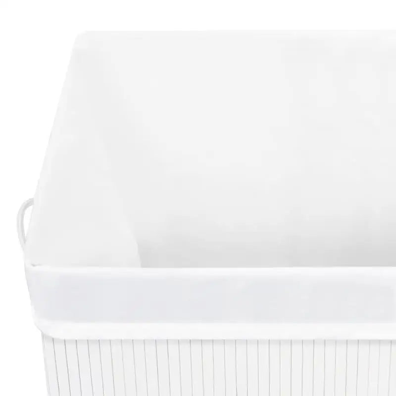 Vit Bambu Tvättkorg 83 L Enkel Sektion – Tvättstuga & Badrum Rymlig