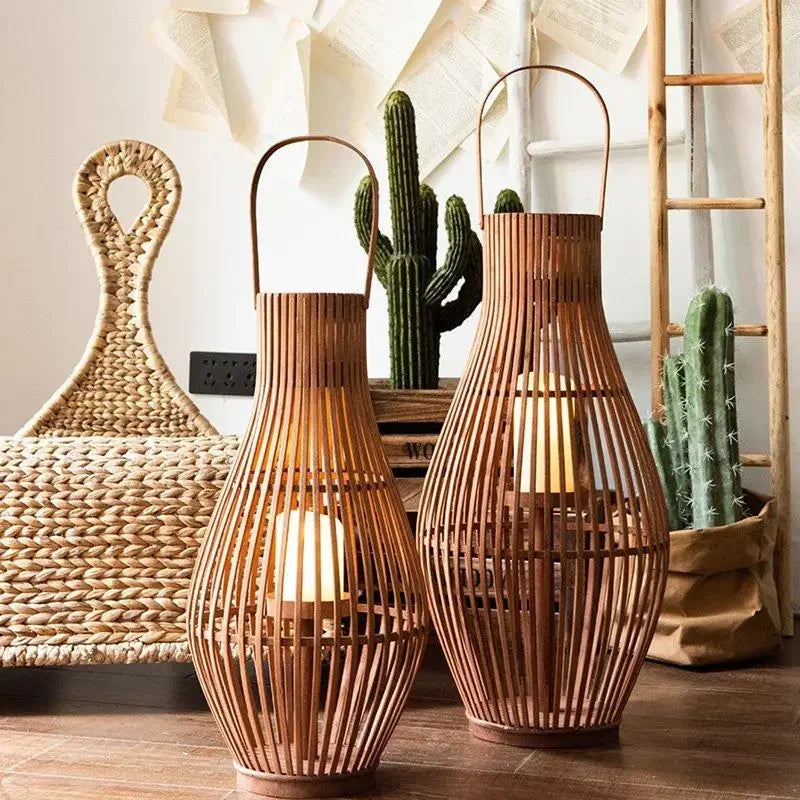 Vintage Bambu Lykta – Trädgård & Heminredning