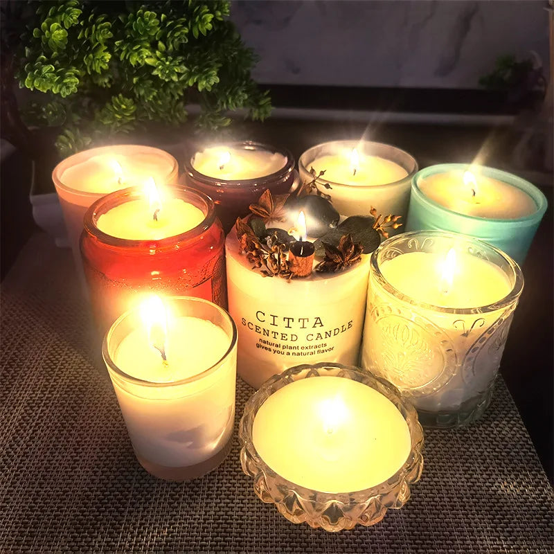 Runt Klarglas Smörlampa Doftljus Sojvax – Aromterapi Festival Presentset