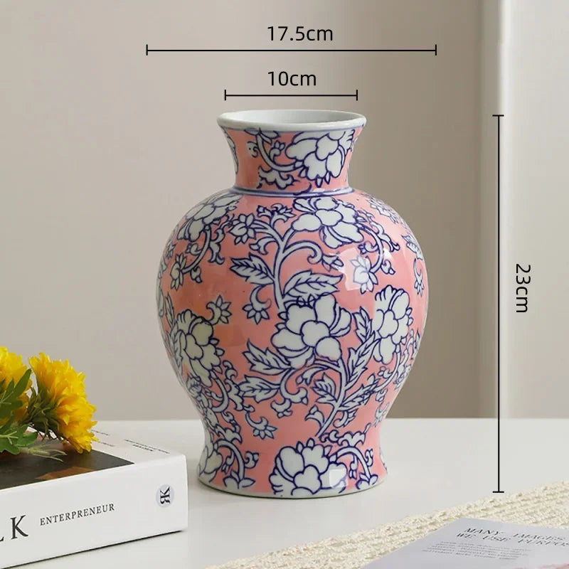 Vintage Porslinvas Keramik Handgjord – Bordsdekoration Vardagsrum
