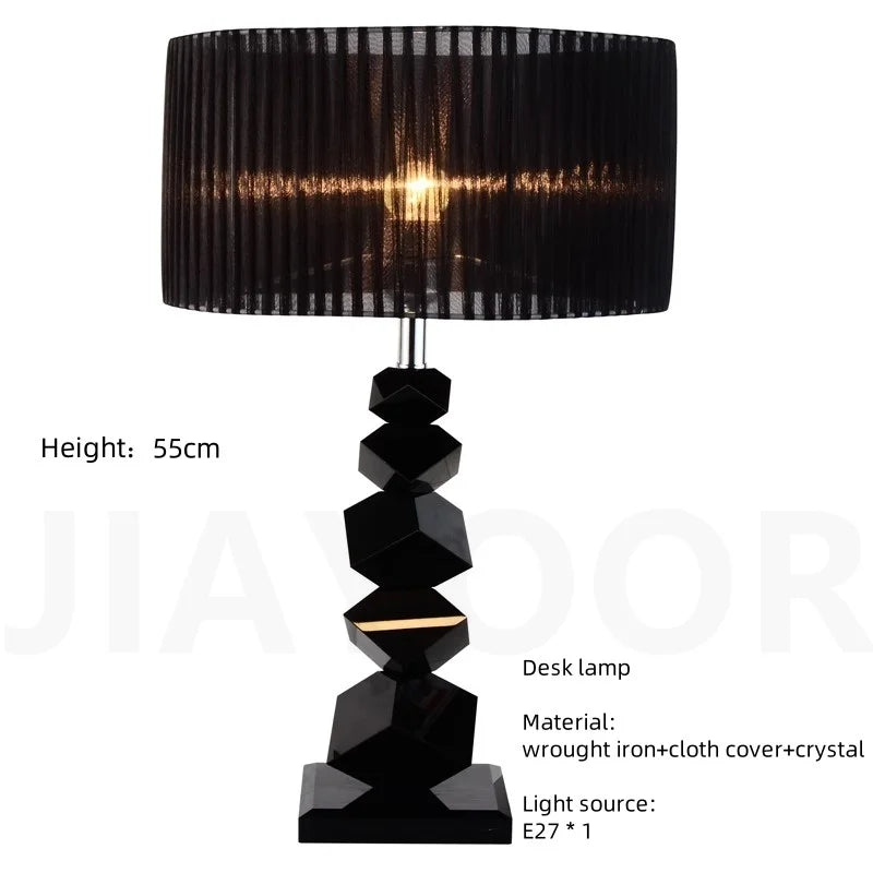 Lyxig Kristall Golvlampa Svart – Modern LED Atmosfärisk Sovrum