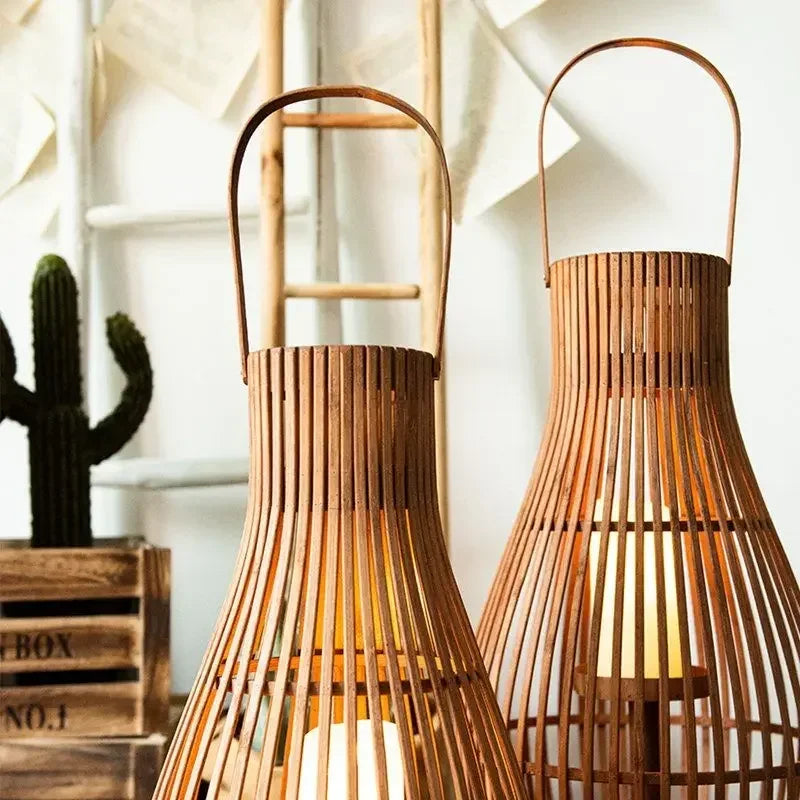 Vintage Bambu Lykta – Trädgård & Heminredning