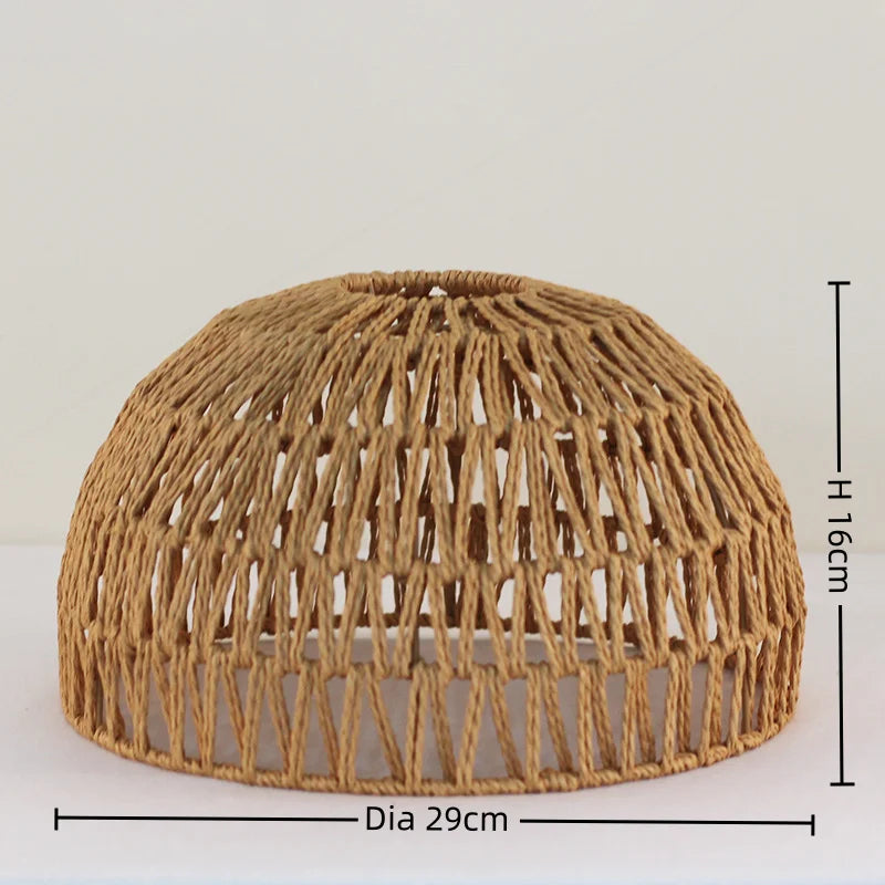 Handflätad Retro Papperslampskärm – Rattan Hänglampa Kafé & Hotell