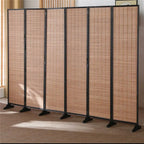 Vävd Bambu Rumsavdelare 6 Paneler – Vikbar Kafé & Hem Partition Boho