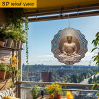 Buddha Staty Gyllene Lotussäte 25,5 cm – 360° Roterande Vindspelkrok