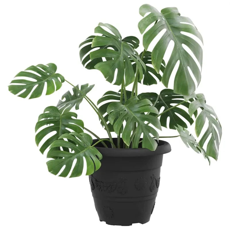 Runda Blomkrukor 6-Pack Svart Ø22×18 cm – Plastpotta Trädgård & Uteplats
