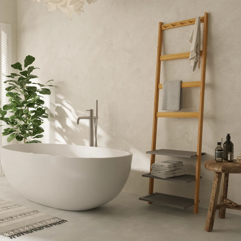 Bambu Kappstell med Skohylla – Naturlig & Koltänsfärg Hall & Entré