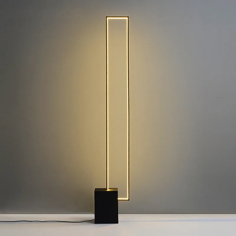 Nordisk Kvadratisk LED Golvlampa Dimbar – Modern Sovrum & Vardagsrum