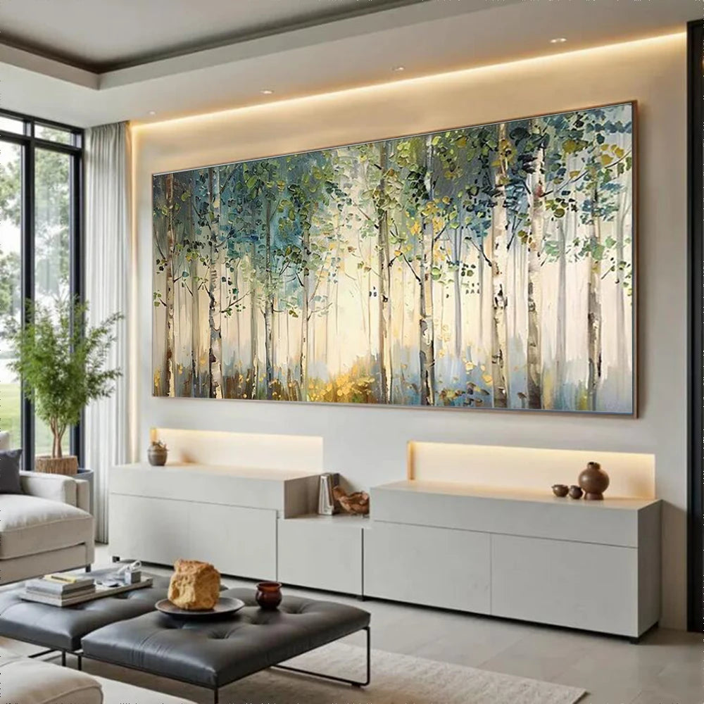 Handgjord Abstrakt Oljemålning Gammal Stadsdel – Canvas Väggkonst Mural