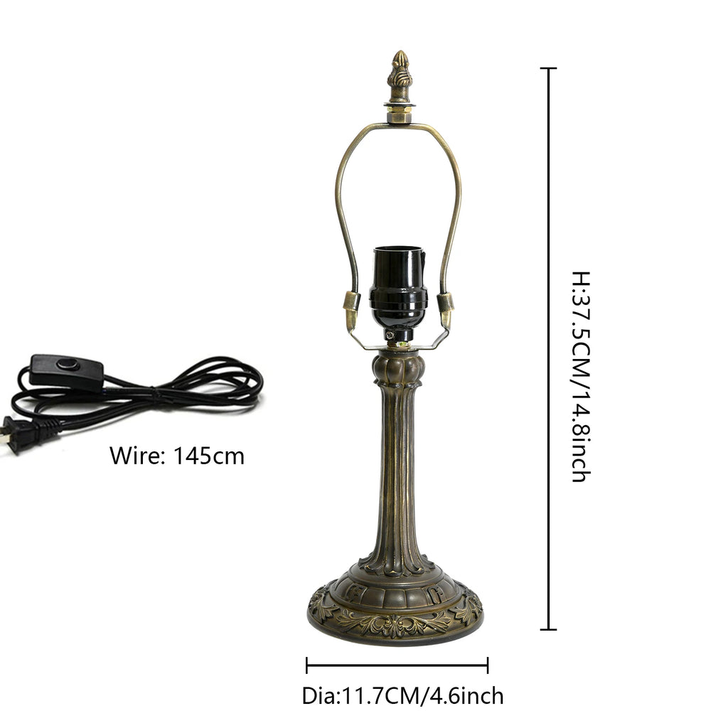 Vintage Lampfot Antik Mässing – E27/E26 för 20–30 cm Lampskärm