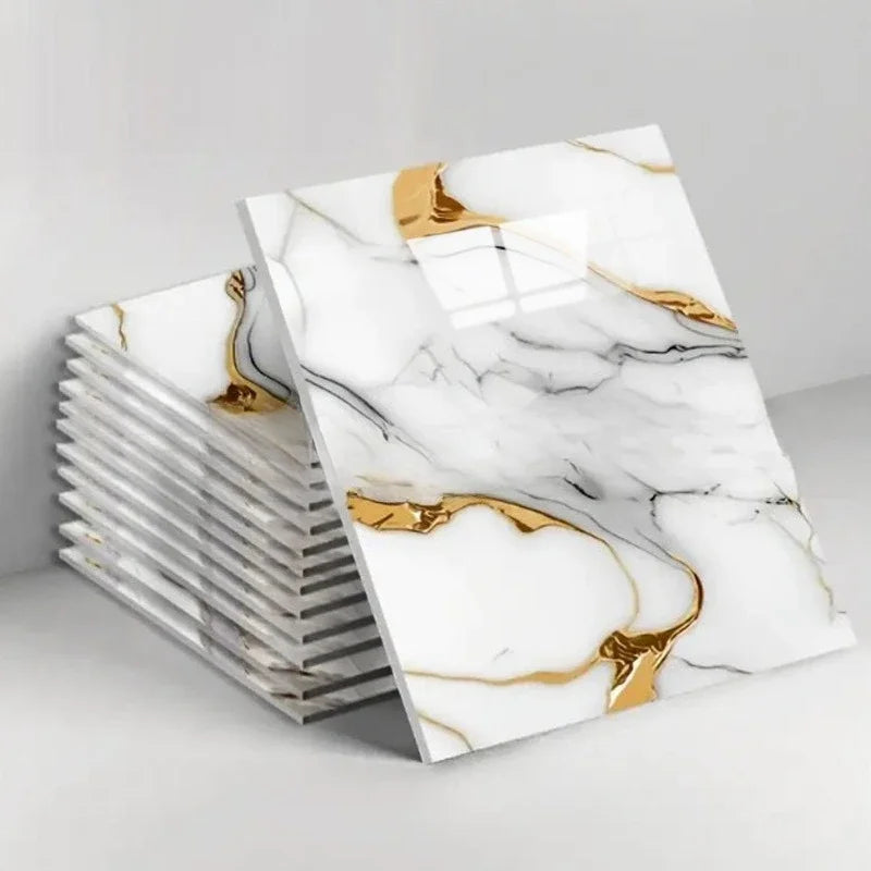 10–40-Pack Marmorimitation 3D Kakelstickers – Vattentät Självhäftande Golv & Vägg