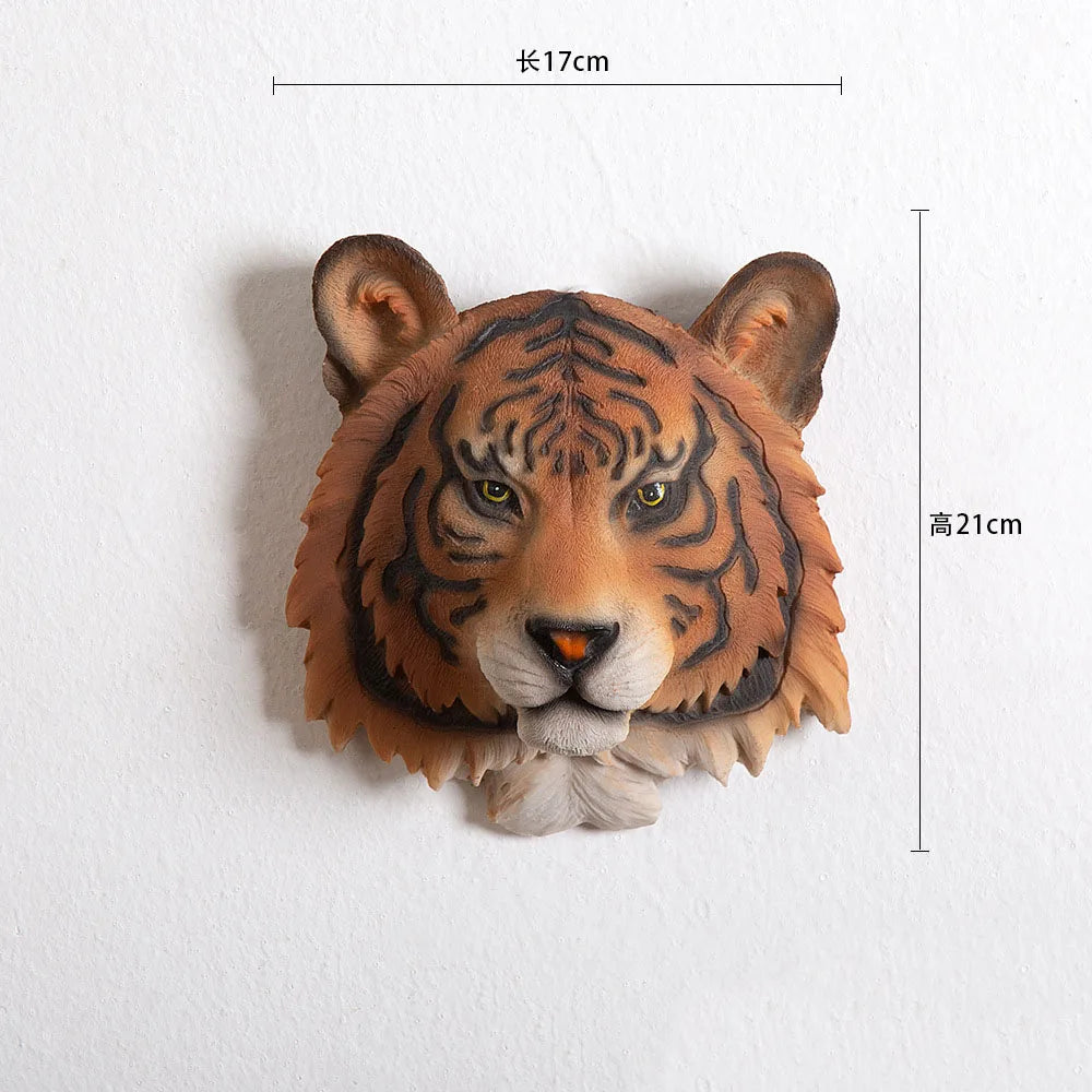 Lejon & Tiger Djurskulptur Väggdekor – Realistisk Beast Hantverk Vardagsrum