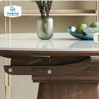 Runt Utdragbart Industriellt Matbord – Sten & MDF