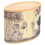 Tropisk Regnskog Lampskärm Oval – Bambu Plisserad Sängbord & Rustik