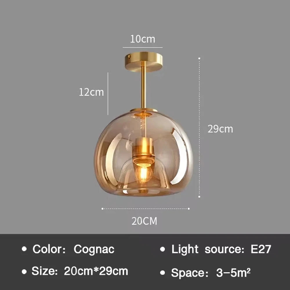 Nordisk Cognac Glas Taklampa LED – Minimalist Vardagsrum
