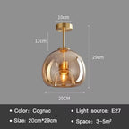 Nordisk Cognac Glas Taklampa LED – Minimalist Vardagsrum
