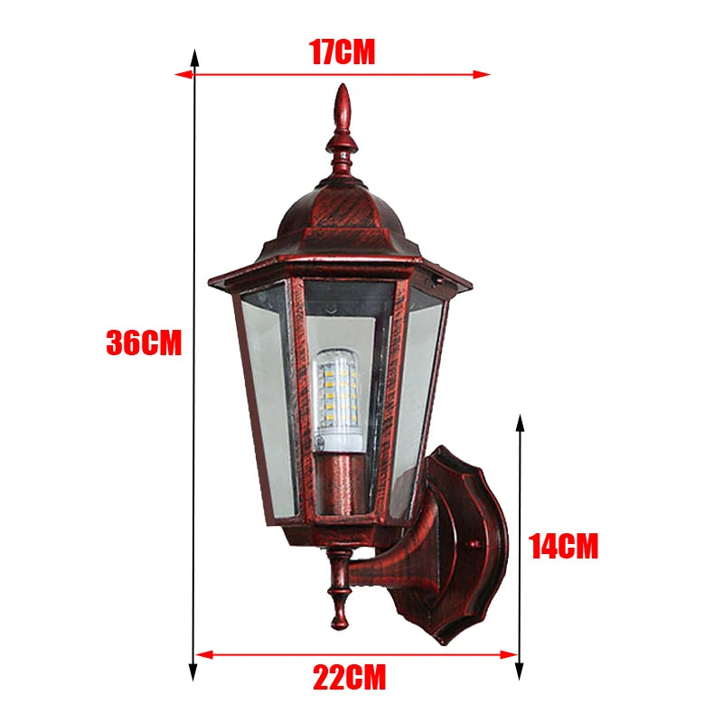 Europeisk Retro Utomhus Vägglampa – Balkong & Trädgård