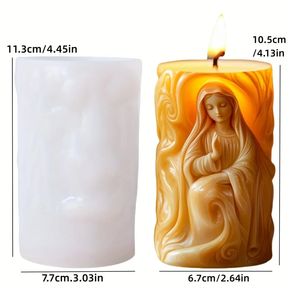 Påskformad Doftljussilikonform – Jesus & Kanin Resin Gjutform Hantverk