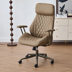 Reclinable Kontorsstol – Läder & Nackstöd
