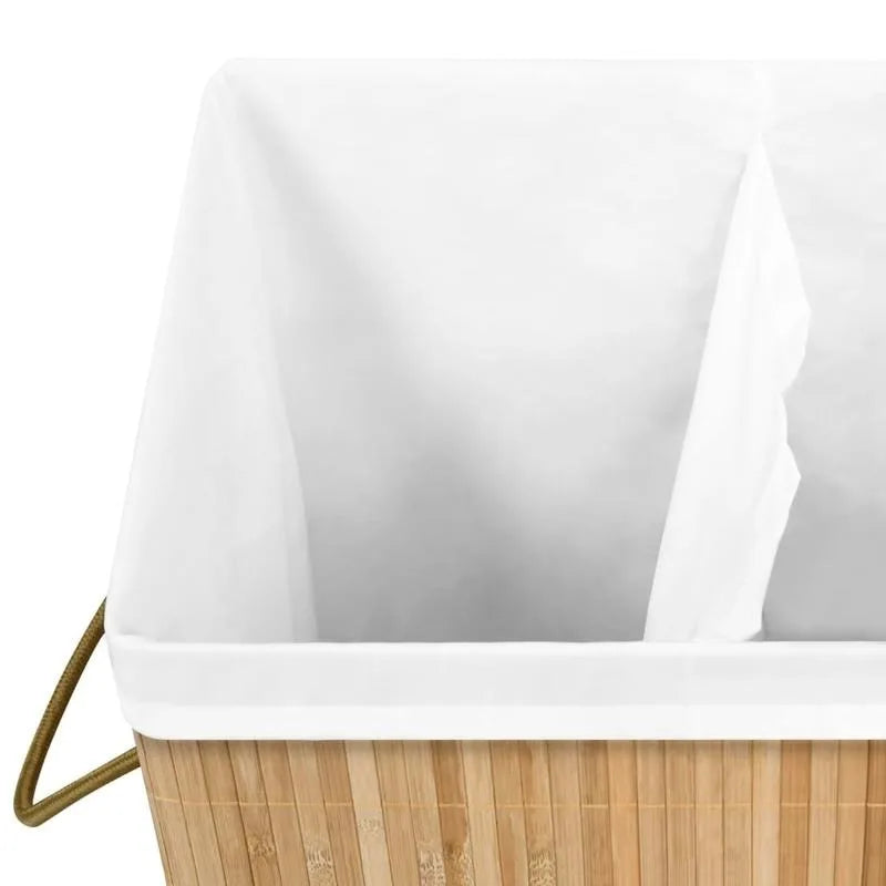Bambu Tvättkorg 72 L 2 Sektioner – Tvättstuga & Badrum Sortering