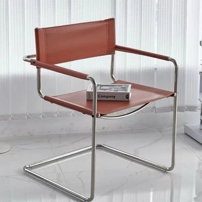 Loungestol i Bauhaus-stil – Krom & Läder