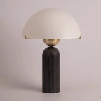 Nordisk Retro Travertin Bordslampa – Glas Amerikansk