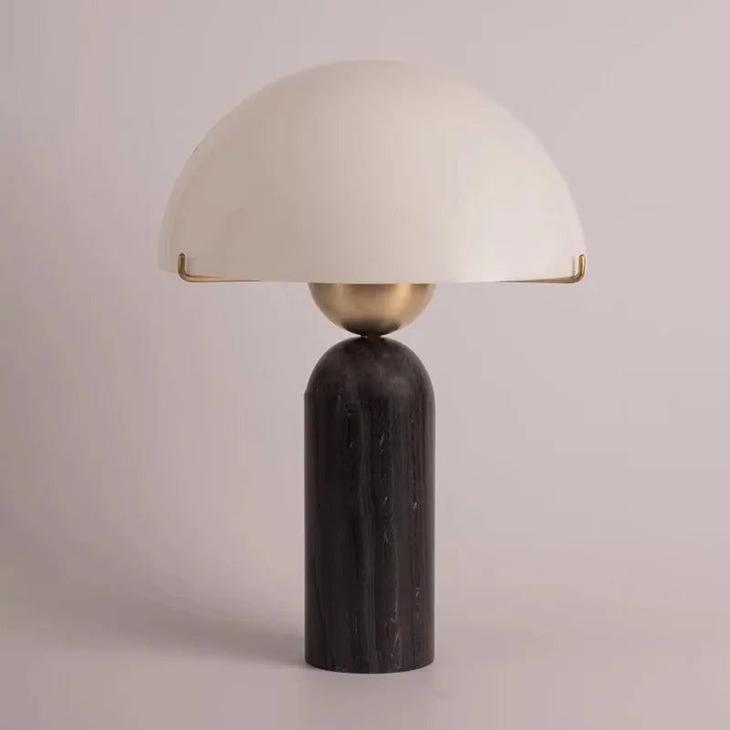 Nordisk Retro Travertin Bordslampa – Glas Amerikansk