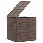 Utomhus Trädgårdskuddsbox 100×97,5×104 cm Rattan-look – Brun Patio & Balkong