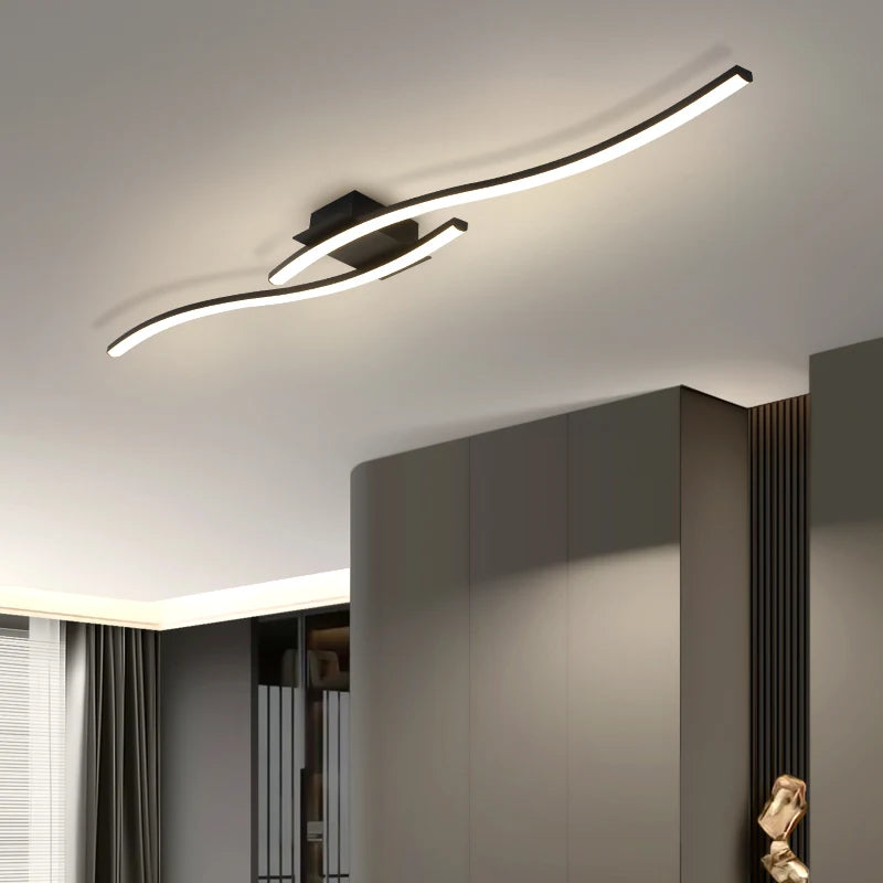 Modern Minimalist Svart Taklampa LED – Kontor & Sovrum