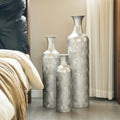 Modern Metallvaser Set 3 Silvervåg 50/66/83 cm – Golvvas Vardagsrum & Hall