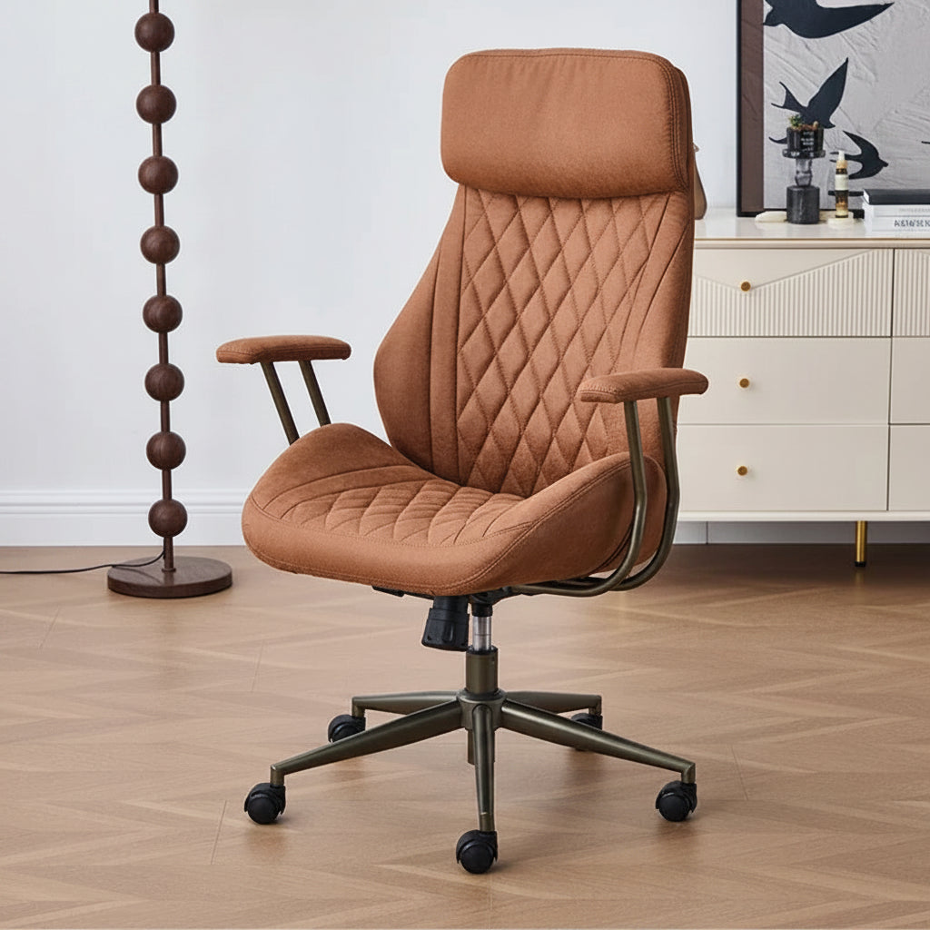 Reclinable Kontorsstol – Läder & Nackstöd