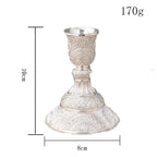 2-Pack Guld & Silver Ljusstake Europeisk – Bröllop Metallantik Bordsdekor
