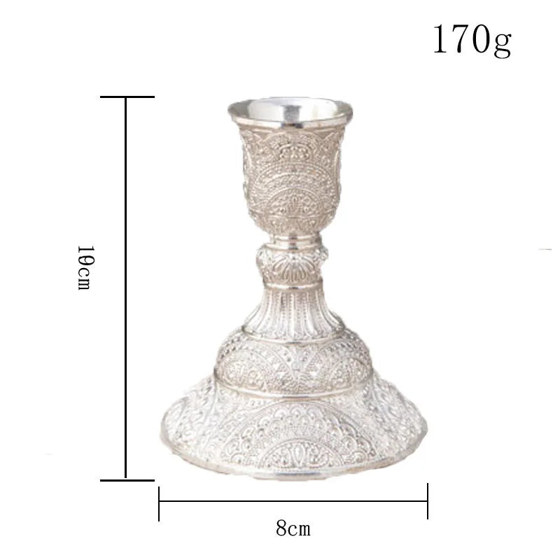 2-Pack Guld & Silver Ljusstake Europeisk – Bröllop Metallantik Bordsdekor