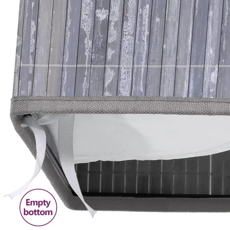 Enkel Sektion Grå Bambu Tvättkorg – Tvättstuga & Badrum Minimalistisk