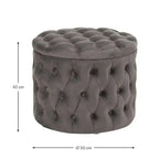 Rund Sittpuff i Sammet – Fotpall & Sittpall