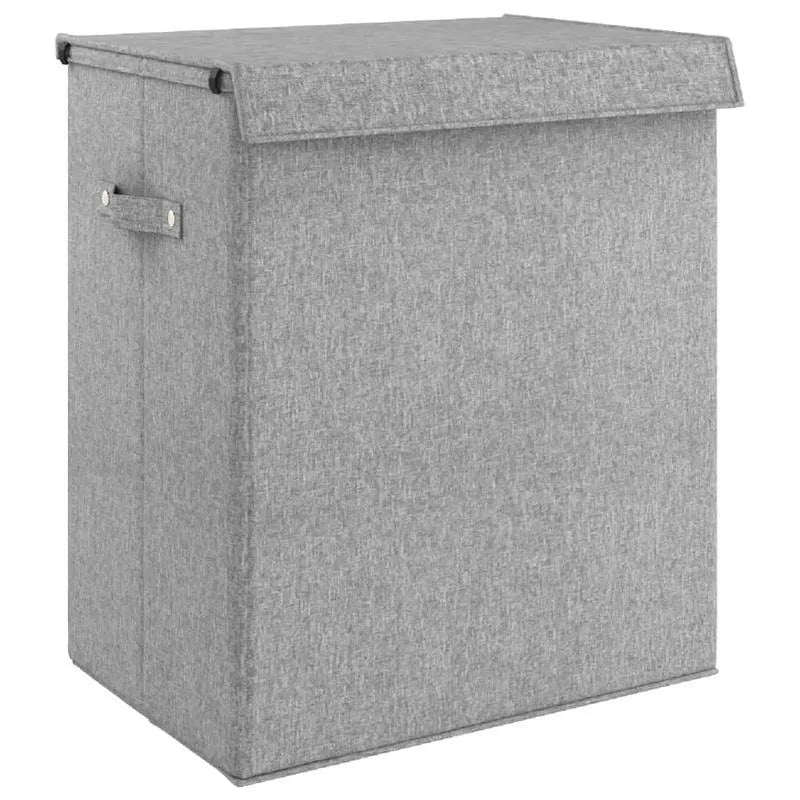 Vikbar Tvättkorg Grå Linnefleece 51×34,5×59 cm – Tvättstuga & Badrum