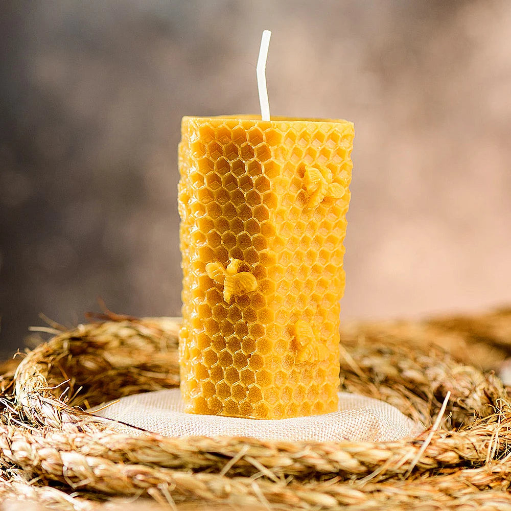 Bivaxljus Hexagonalt Bikakelsbricka – Naturlig Ren Bi Honung Dekoration