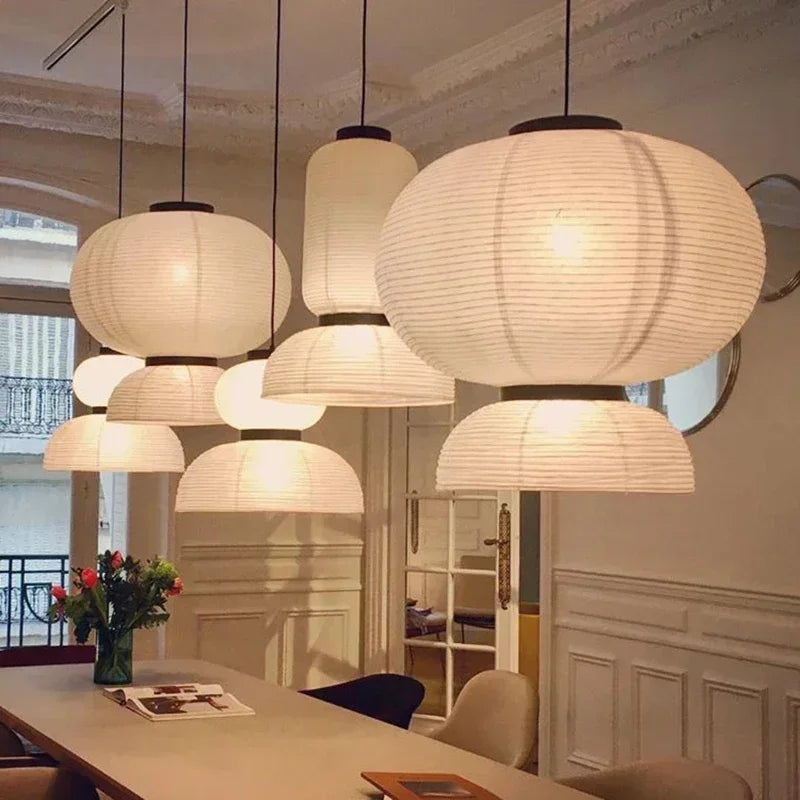 Wabi-Sabi Taklampa Rispapper – Japansk Hänglampa LED