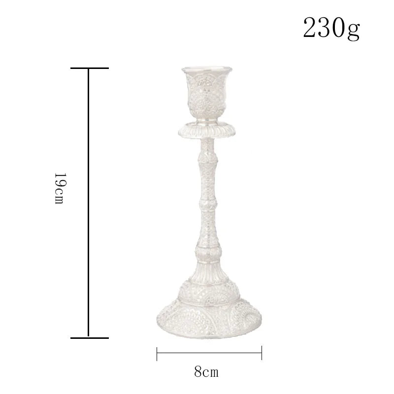 2-Pack Guld & Silver Ljusstake Europeisk – Bröllop Metallantik Bordsdekor