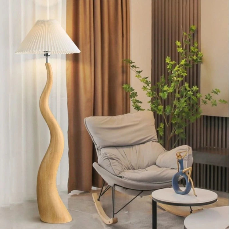 Modern Minimalist Plisserad Golvlampa – Sovrum, Studierum & Soffa
