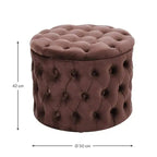 Rund Sittpuff i Sammet – Fotpall & Sittpall