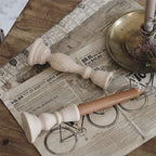 Omålad Retro Träljusstake Ofärdig – DIY Hantverk Bröllop & Fest
