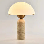 Nordisk Retro Travertin Bordslampa – Glas Amerikansk