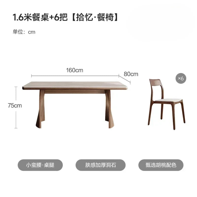 Matbord Massivt Trä & Sten 140-180 cm – Lyxig Modern