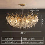 Lyxig Guld Kristalltakkrona LED – Matsal, Sovrum & Villa