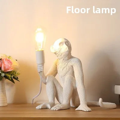 Nordisk Apa Vägglampa Resin – Kreativ Djurlampsskylt Barnrum & Restaurant