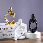 3-Pack Tänkarskulptur Abstrakt – Europeisk Minimalistisk Kontors & Bokhylldekor