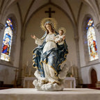 Madonna & Barn Akryls Skulptur 2D med Bas – Religiös Hemdekor Katolsk