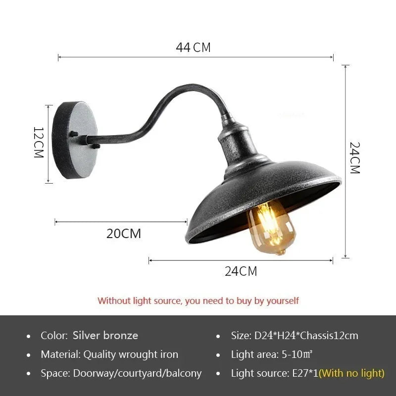 Retro LED Utomhusvägglampa E27 – Villa & Balkong