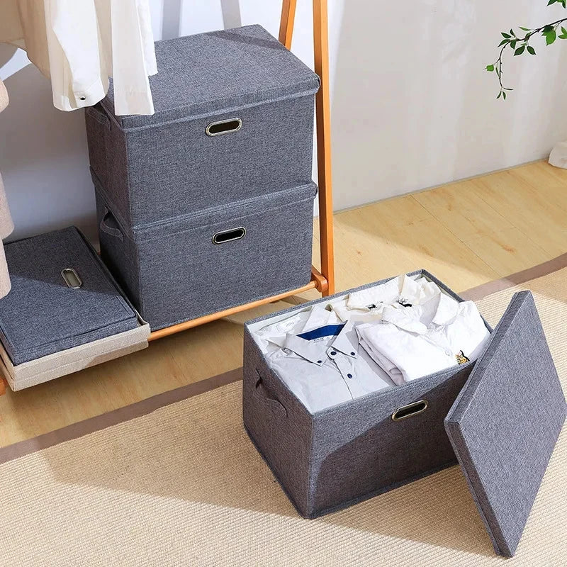 3-Pack Vikbara Förvaringskuber S M L Tvättbara – Lock Garderob & Barnrum